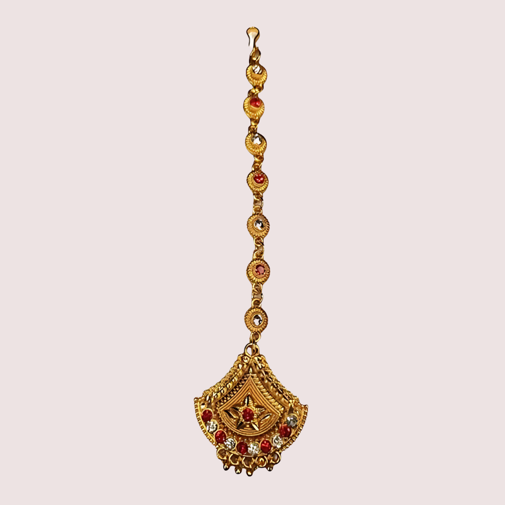 Kumauni Guloband With Nath & Mangtika - Bridal Gold Jewelry Set - product image 2