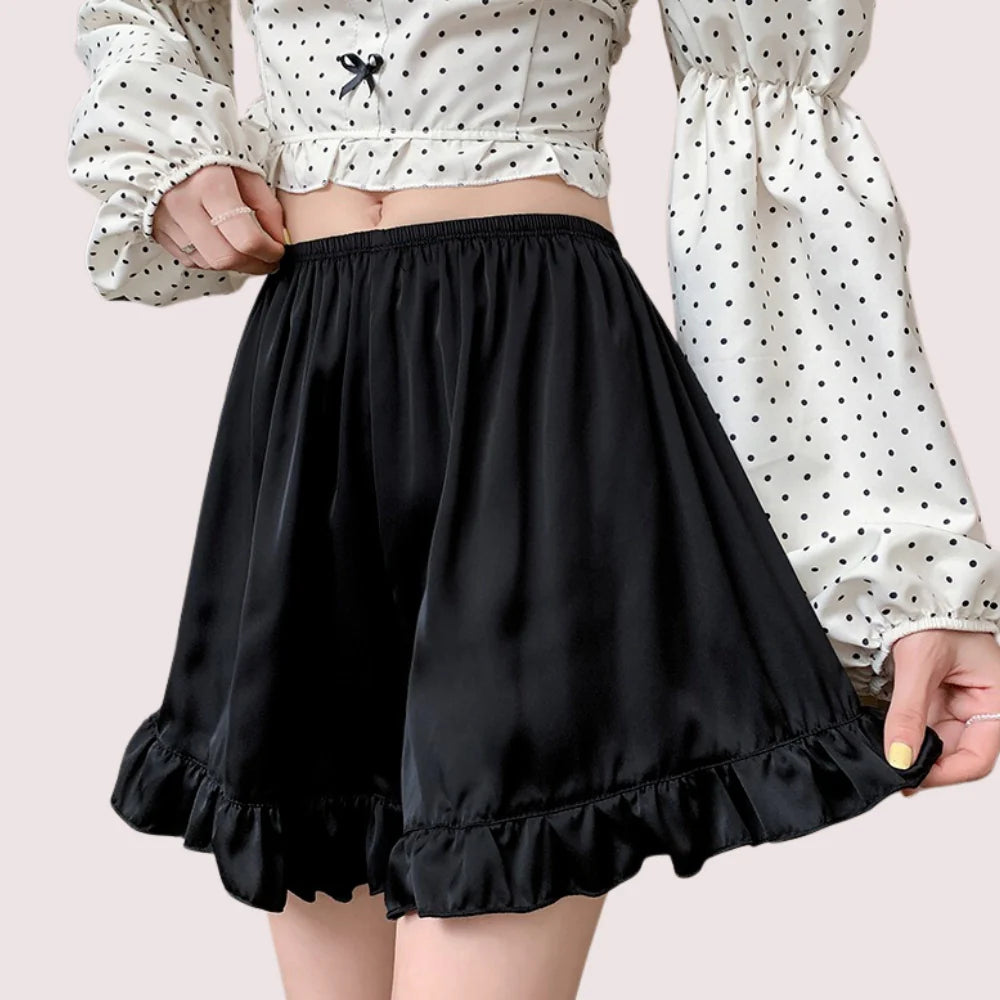 Women Ruffles Satin Faux Silk French Underwear - product image 4