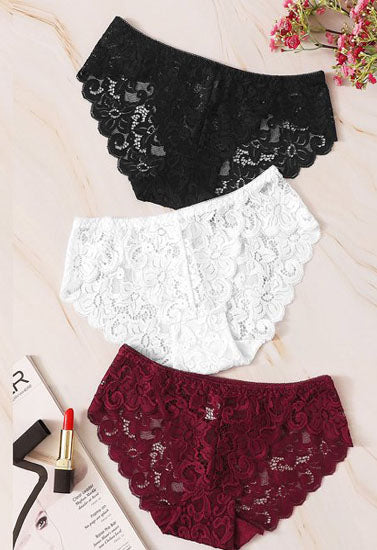 Lace Flowers Hipster Panties - 3 Pack - product image 1