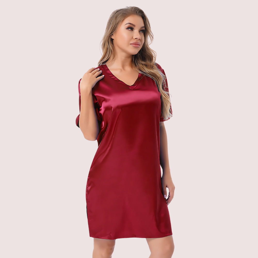 Silk Satin Maroon Short Sleepwear - product image 2