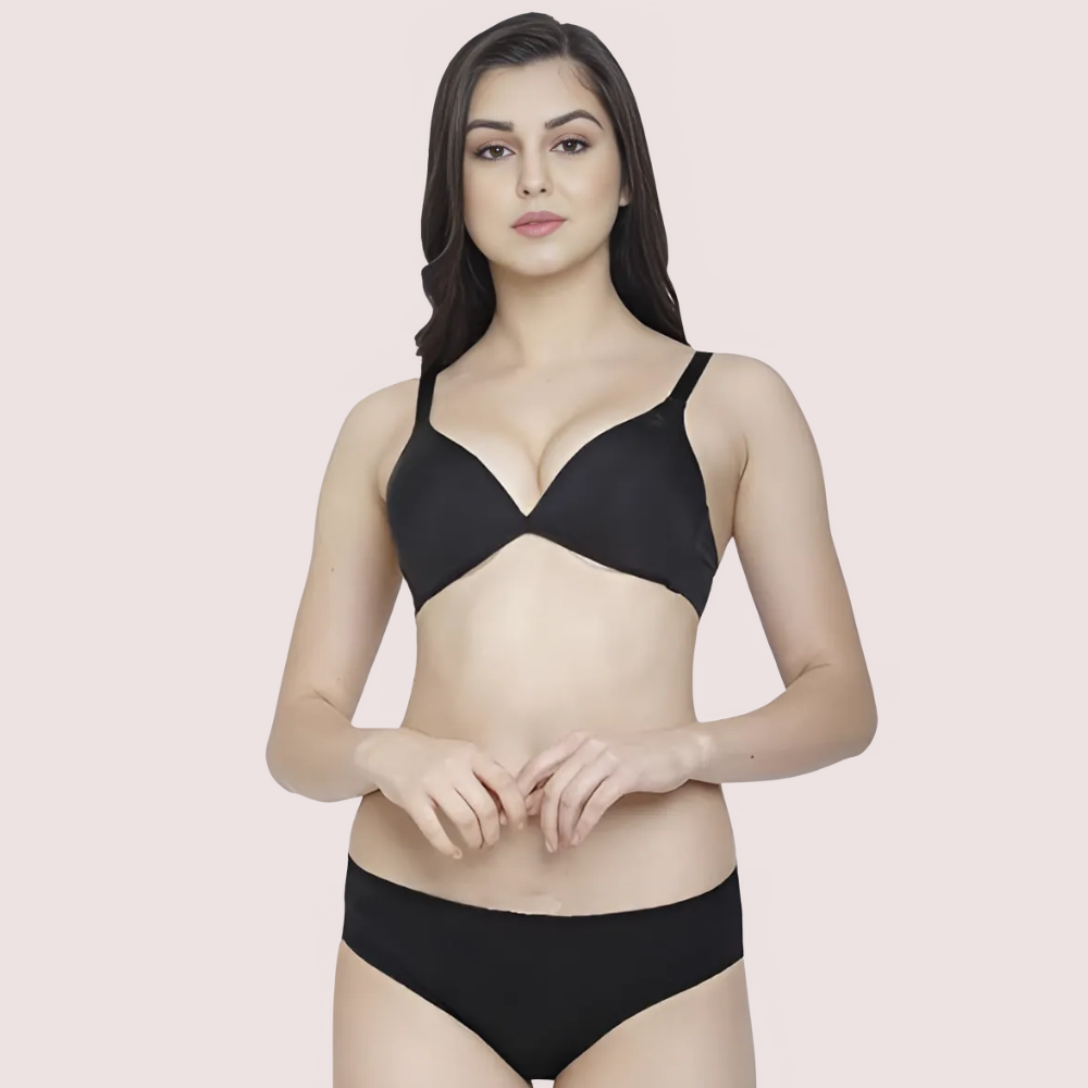 Non-Padded Plunge Bra Panty Set - 2 Pack - product image 1