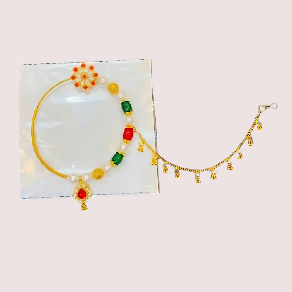Chic Gold-Plated Nose Ring With A Minimalist Chain - product image 1