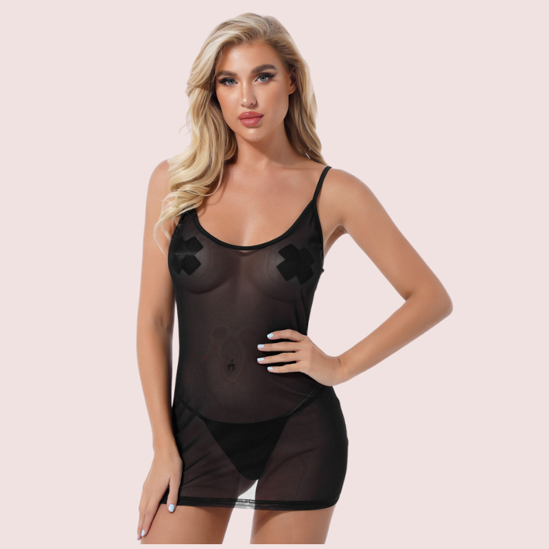 Sheer Black Mesh Chemise - product image 2