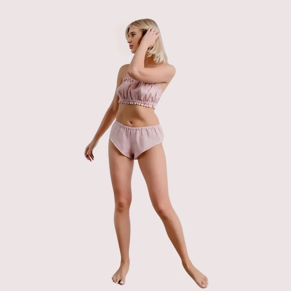 Linen Luxe Ruffle Bandeau & Knickers Set - 2 Pack - product image 1
