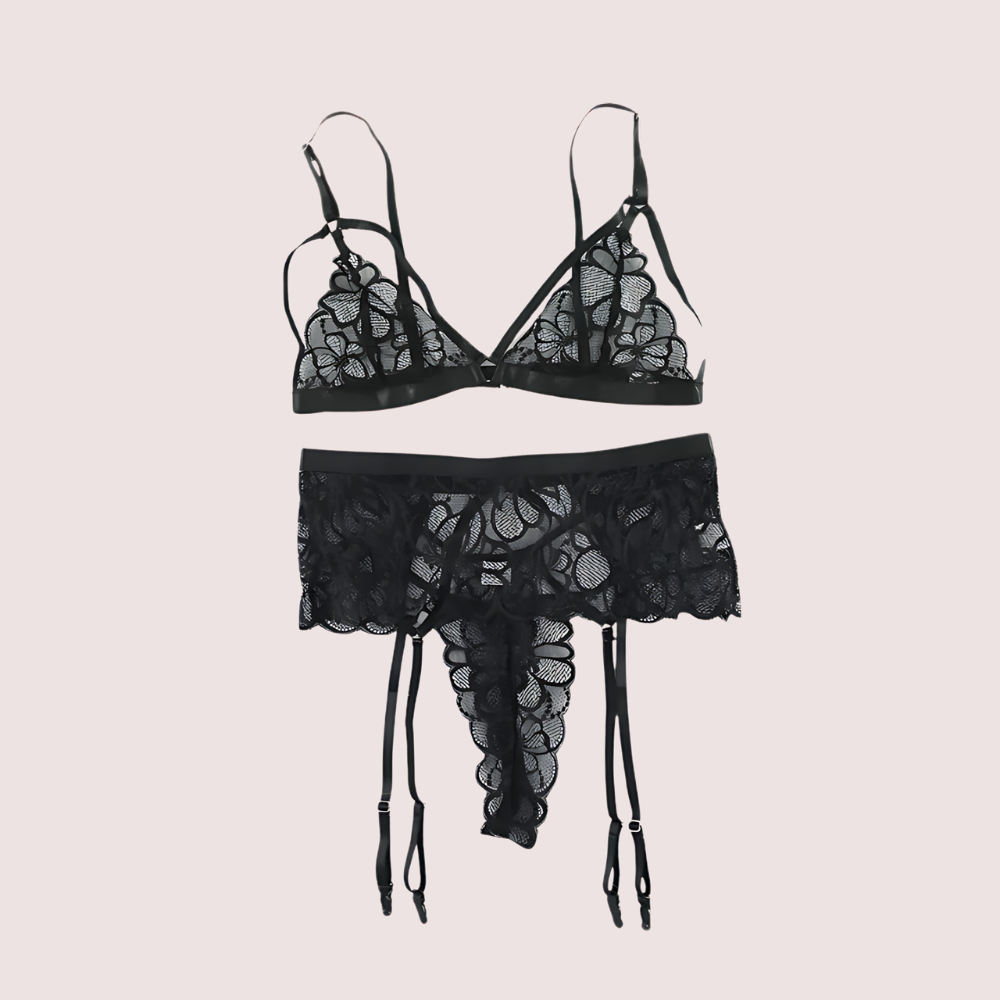 Sensual Lace Garter Belt Lingerie Matching Set - product image 3