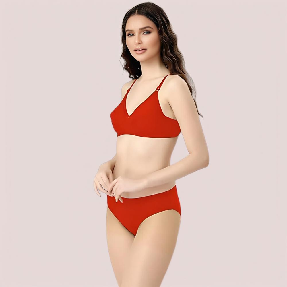 Cherry Hug - Red Cotton Bra & Panty Set - product image 1