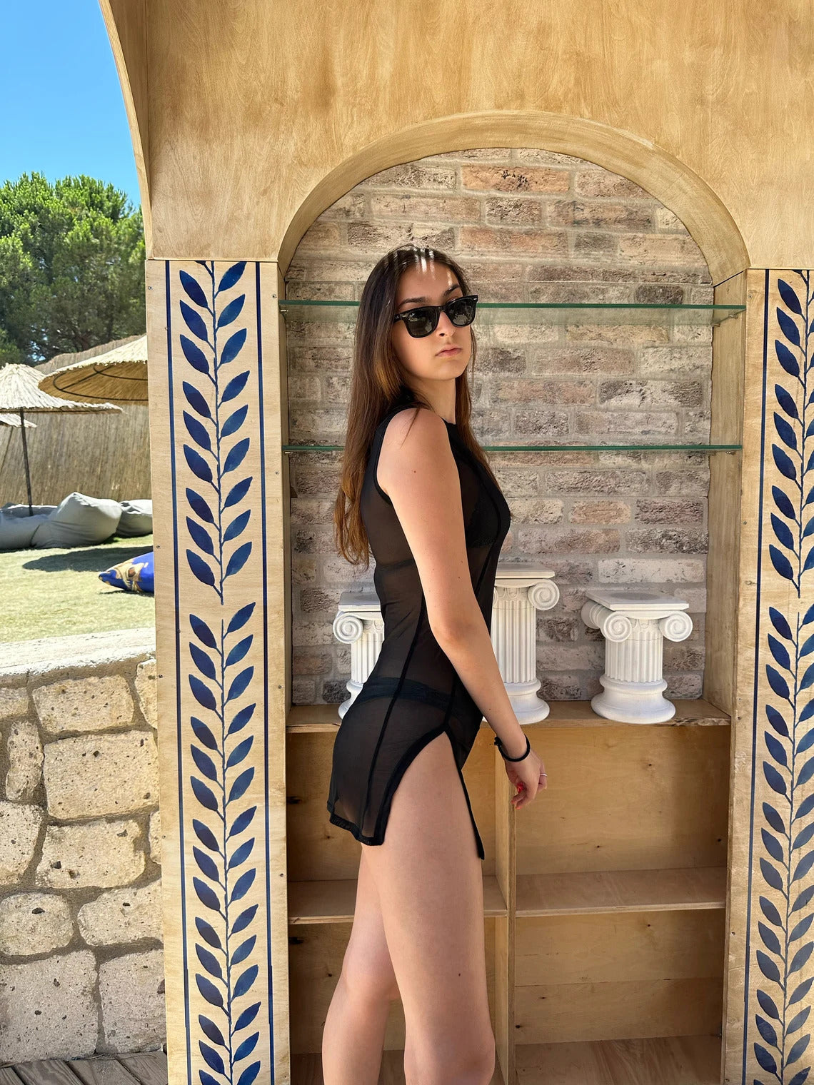 Sheer Black Mini Dress With Dual Open Slits - product image 4