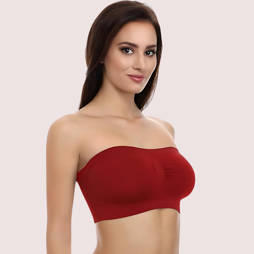 Maroon Magic Tube Bandeau Bra For Women - product image 2