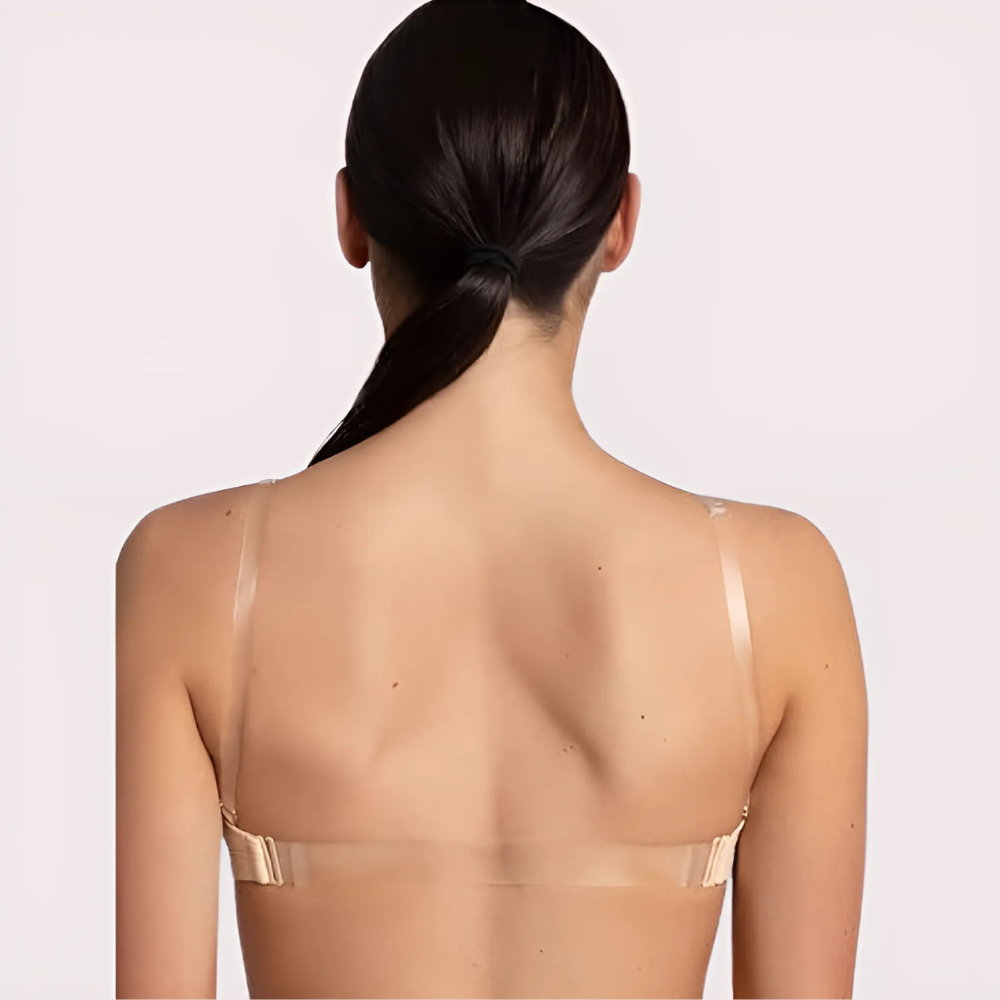 Tube Bandeau Bra With Transparent Straps In Nude - product image 3