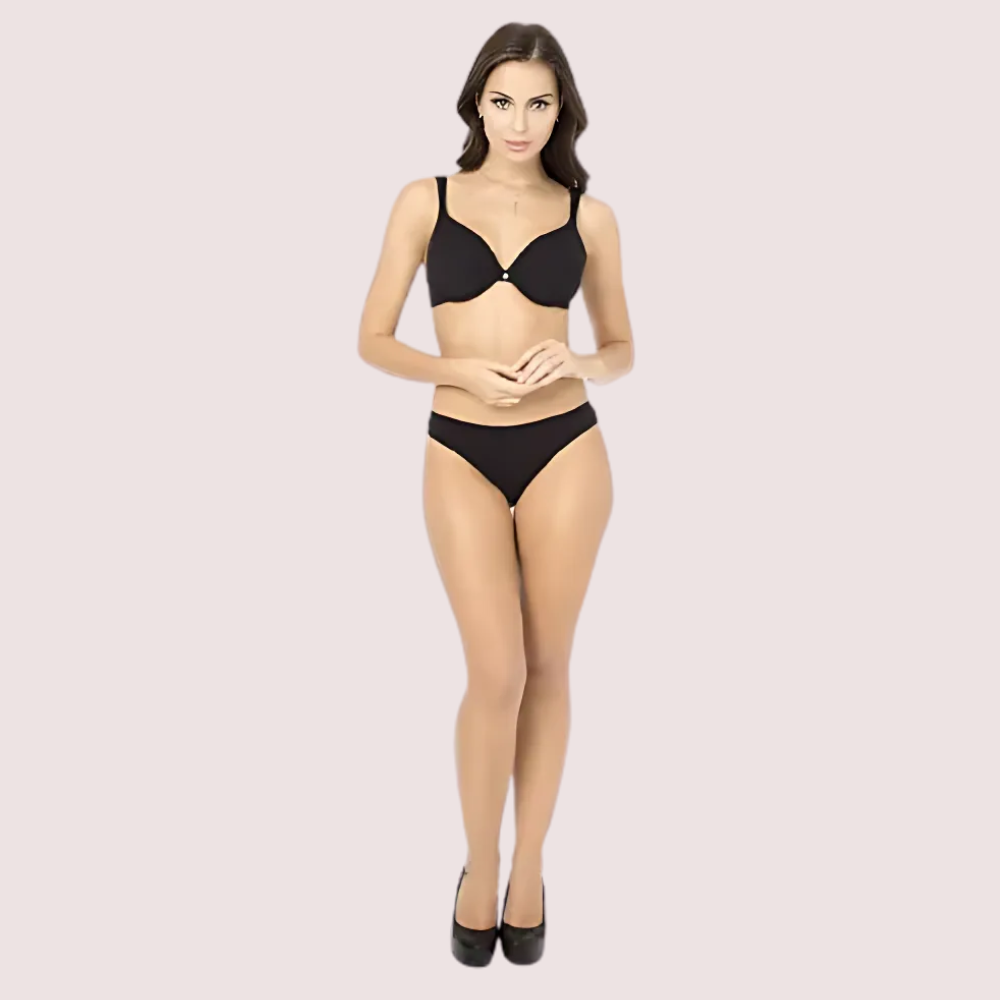 Stylish Seamless Black Push-Up Bra Bikini Bottom - product image 1