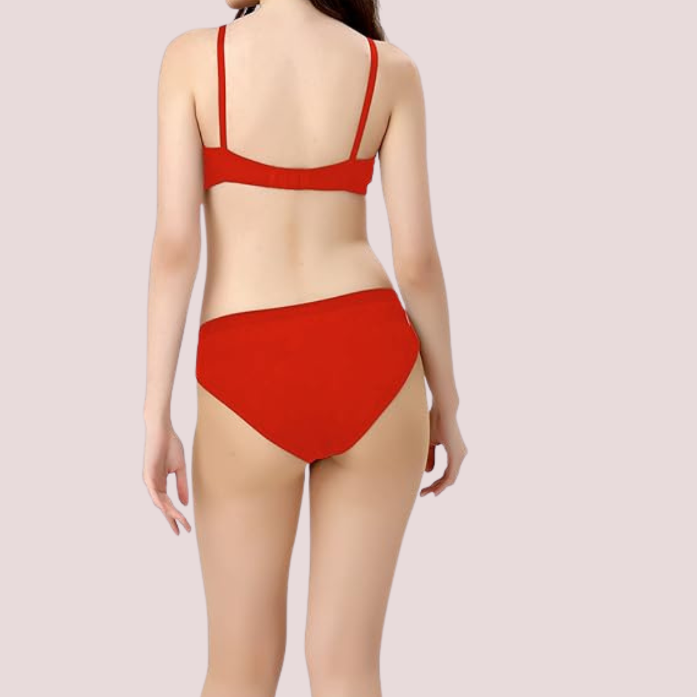 Cherry Hug - Red Cotton Bra & Panty Set - product image 4