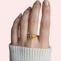 Modern Twist Knot Gold Polish Everyday Ring - product image 1