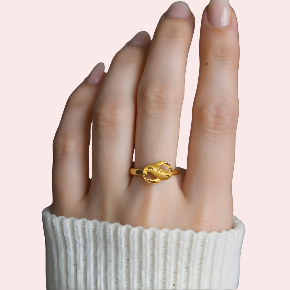 Modern Twist Knot Gold Polish Everyday Ring - product image 1