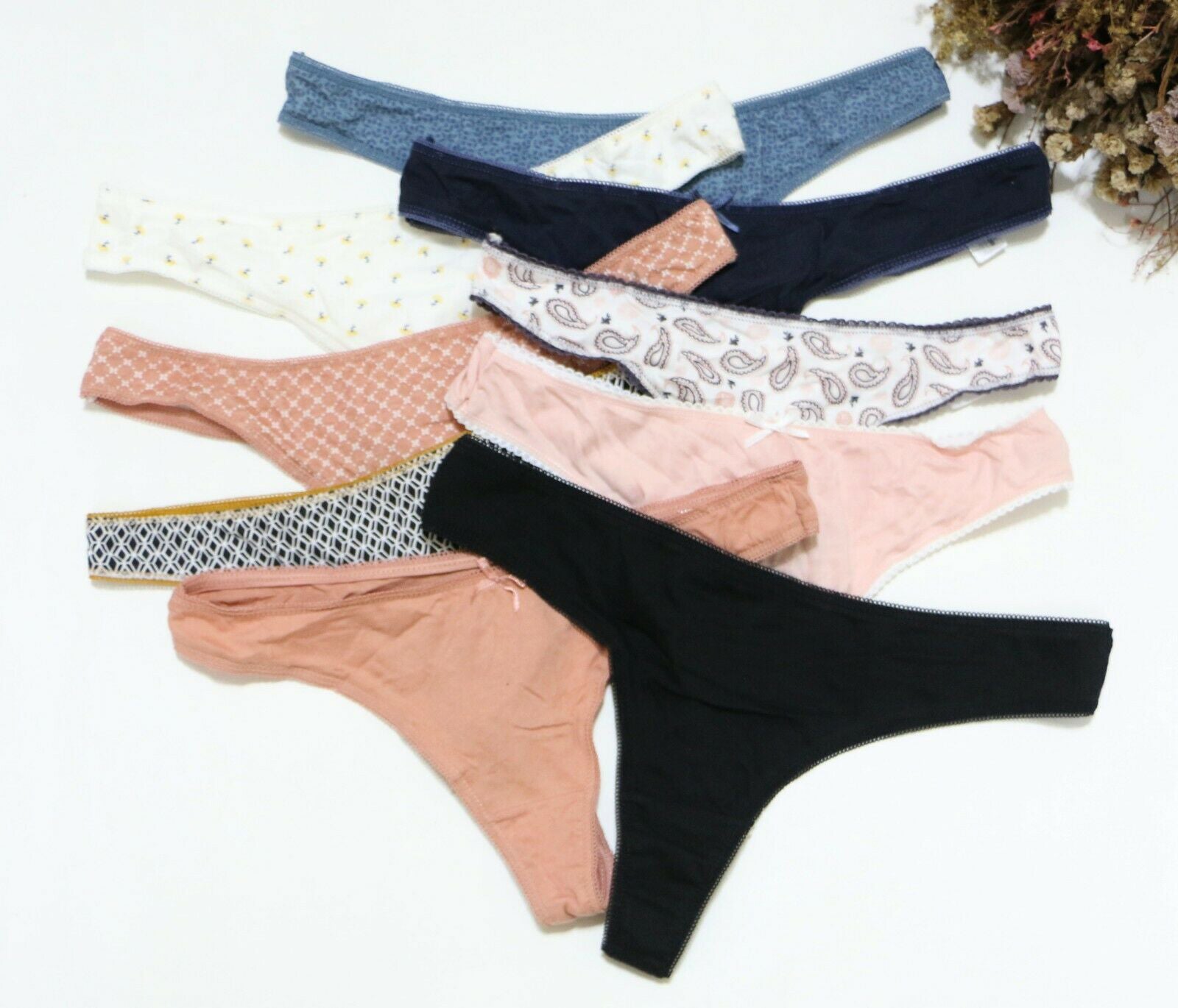 Pure Cotton Multicolor Thong Panties - 6 Pack - product image 4