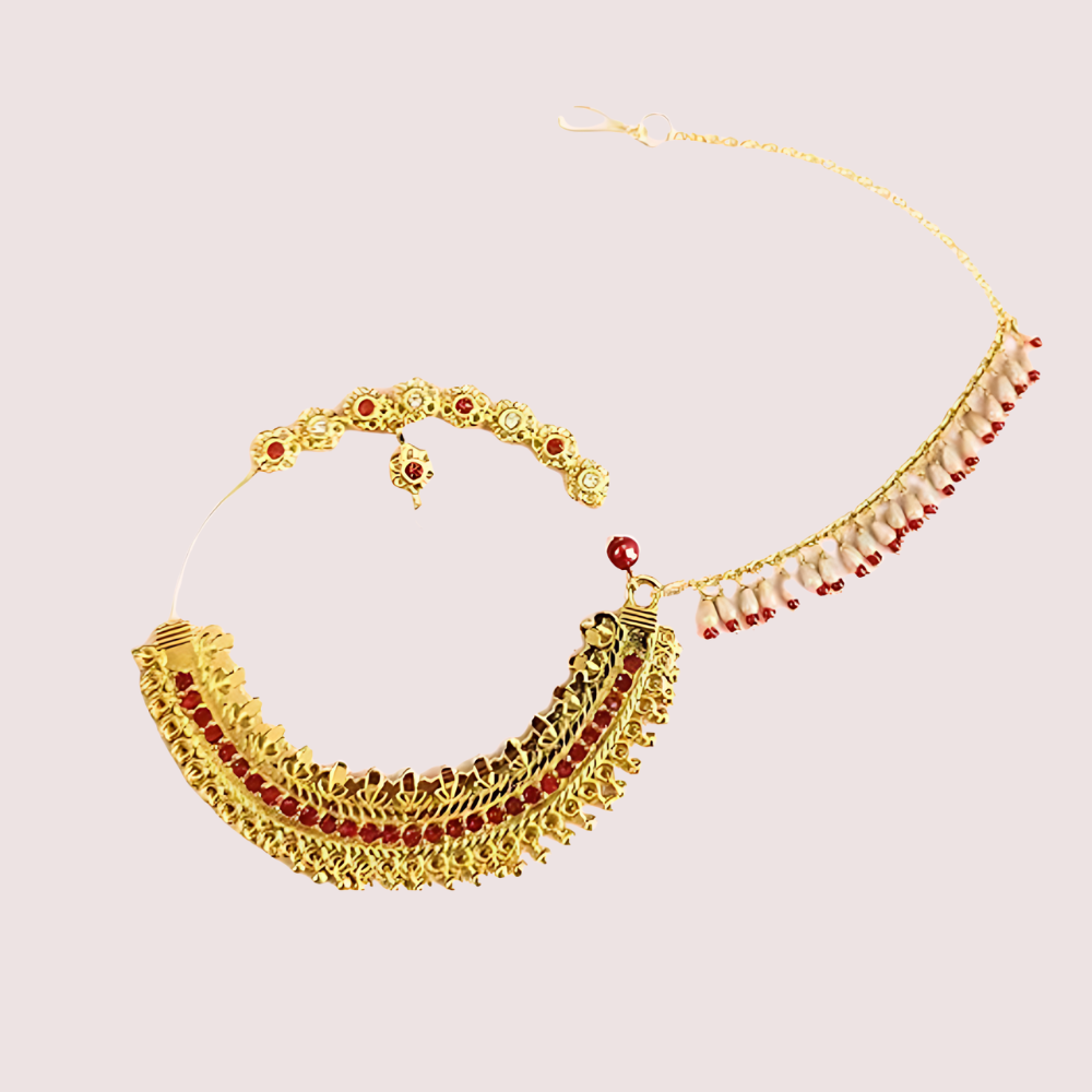 Elegant Gold-Plated Garhwali Nath - Big Size Tradition - product image 2