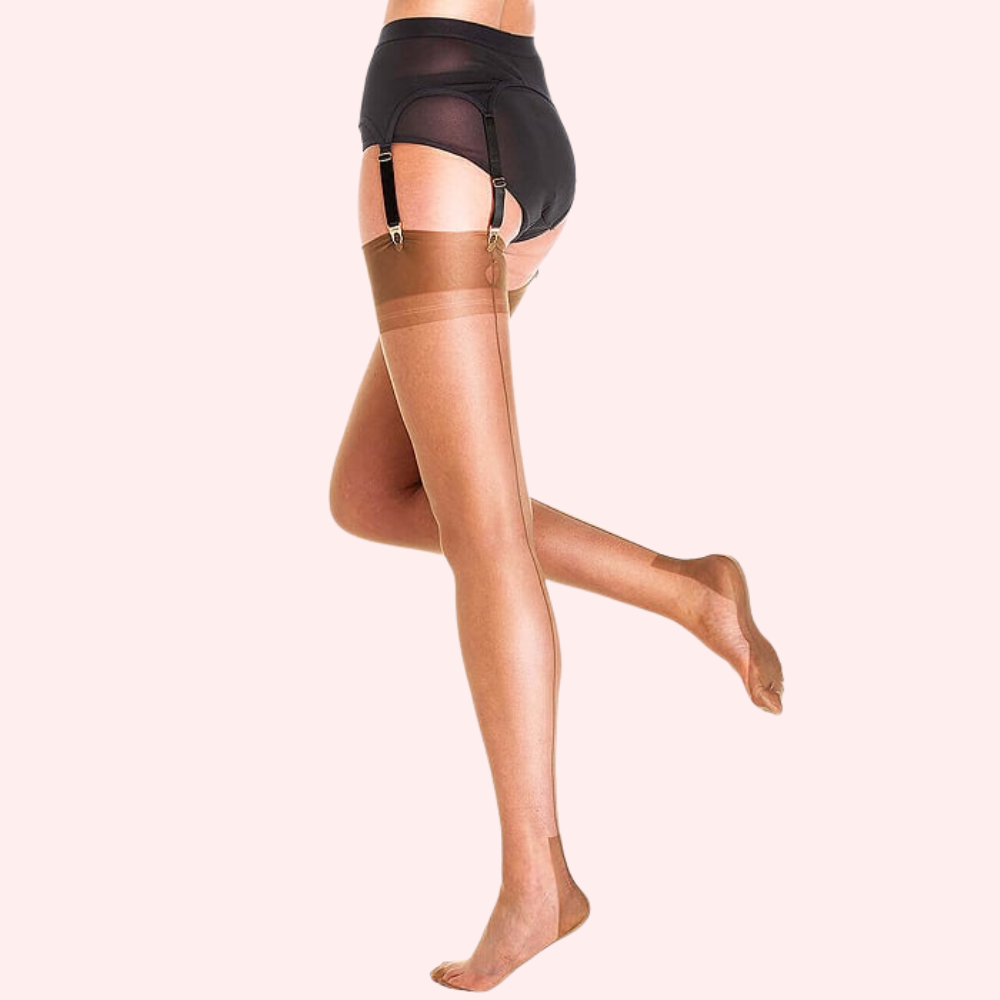 Classic Sheer Thigh High Stockings - Nude Finish, Stay-Up Grip - 2 Pack - product image 4
